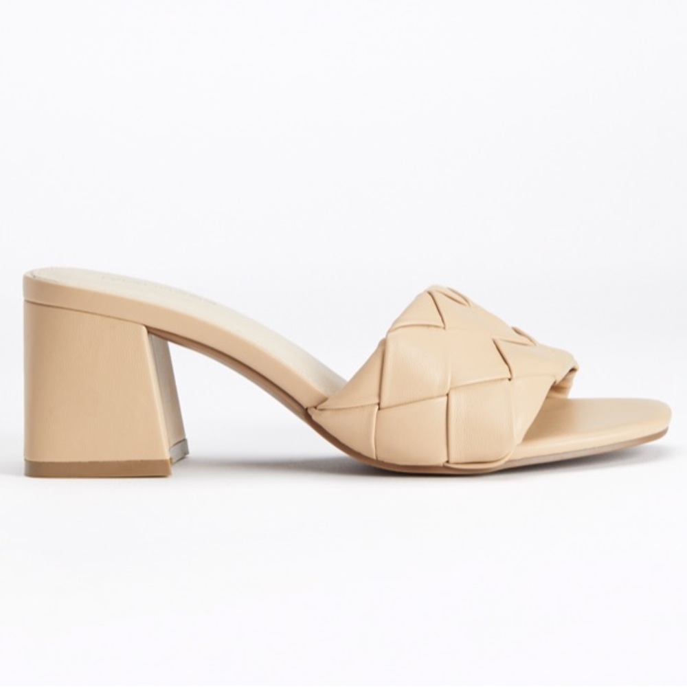 Khloe Square Toe Woven Chunky Block Heel Mule size 8 - Picture 2 of 9